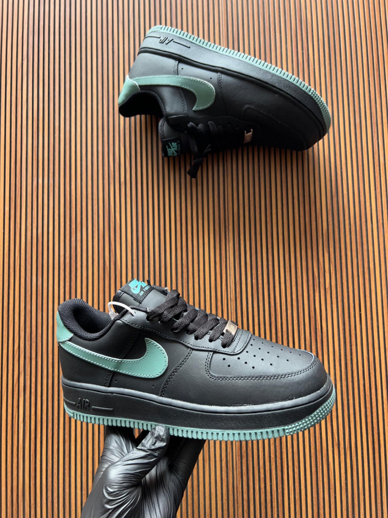 Airforce 1 Black Green Sneakers – Vintage Premium Street Style - First ...