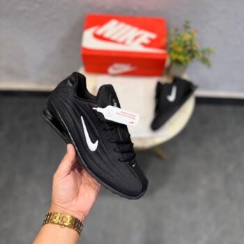 Shox Z Reimagined Black White Sneakers – Futuristic Street Runner